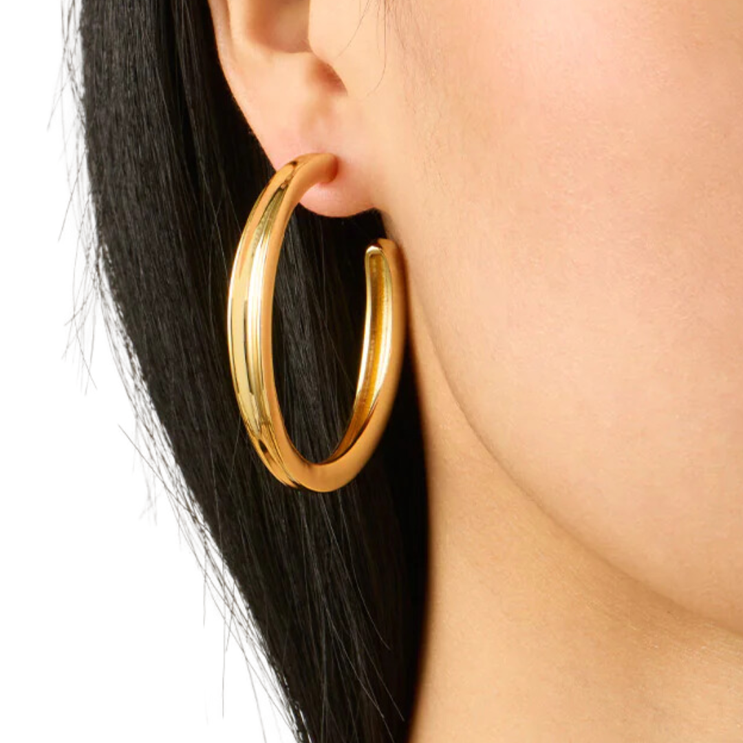 Slim Doune Hoops in Gold