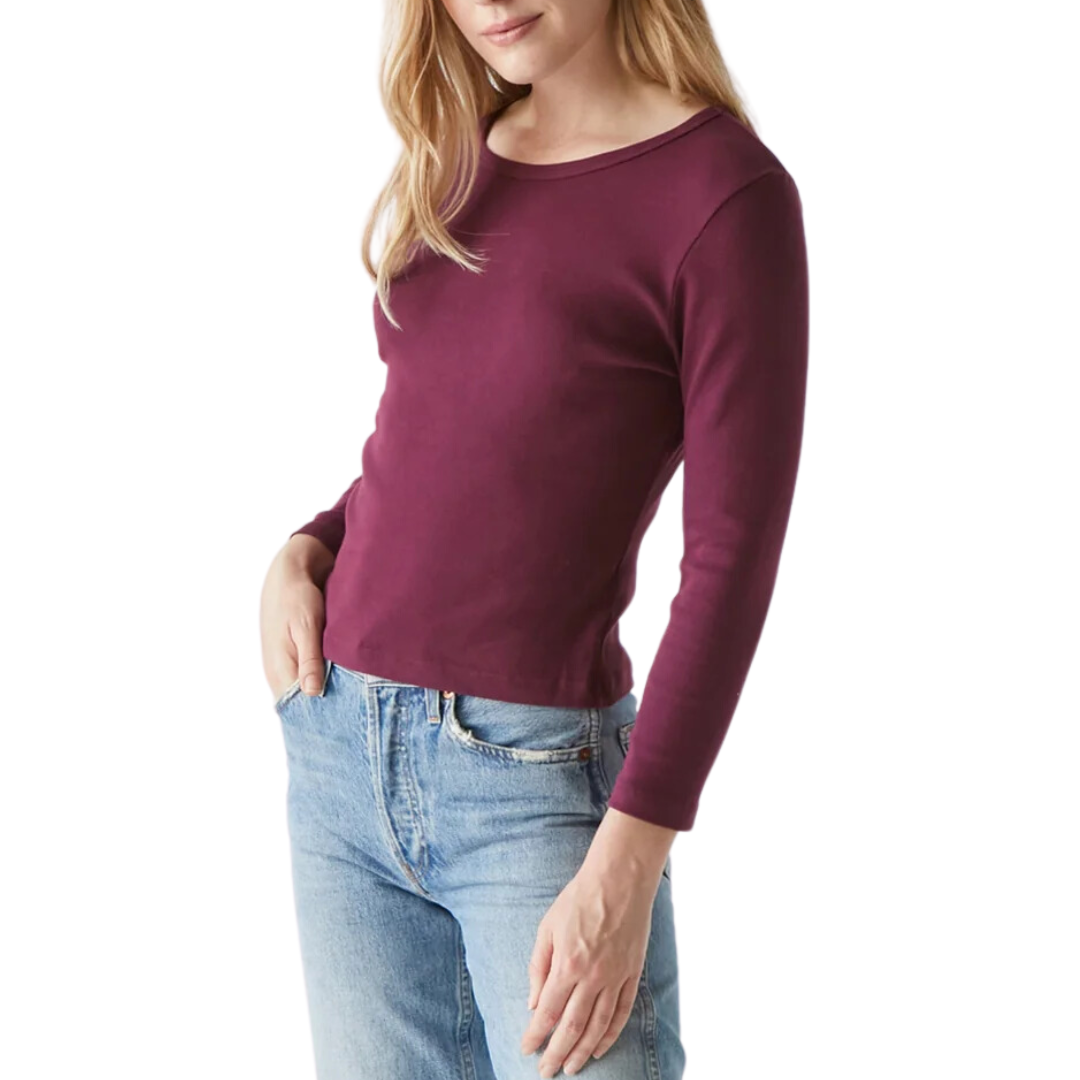Emma Crop Tee (One Size) in Plum