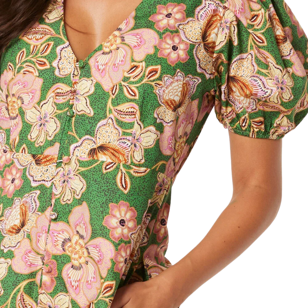 Betty Dress in Kelly Blossoms