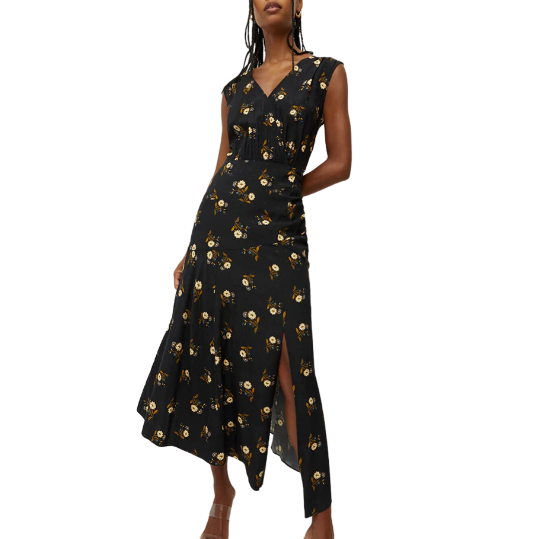 Wixson Floral Dress in Black Multi