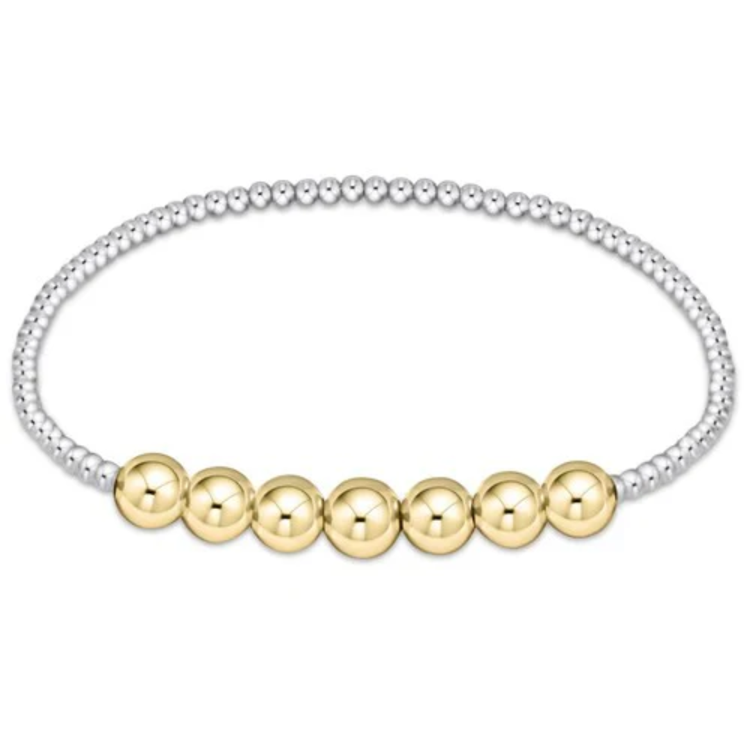 Classic Beaded Bliss 3-6mm Bead Bracelet in Mixed Metal