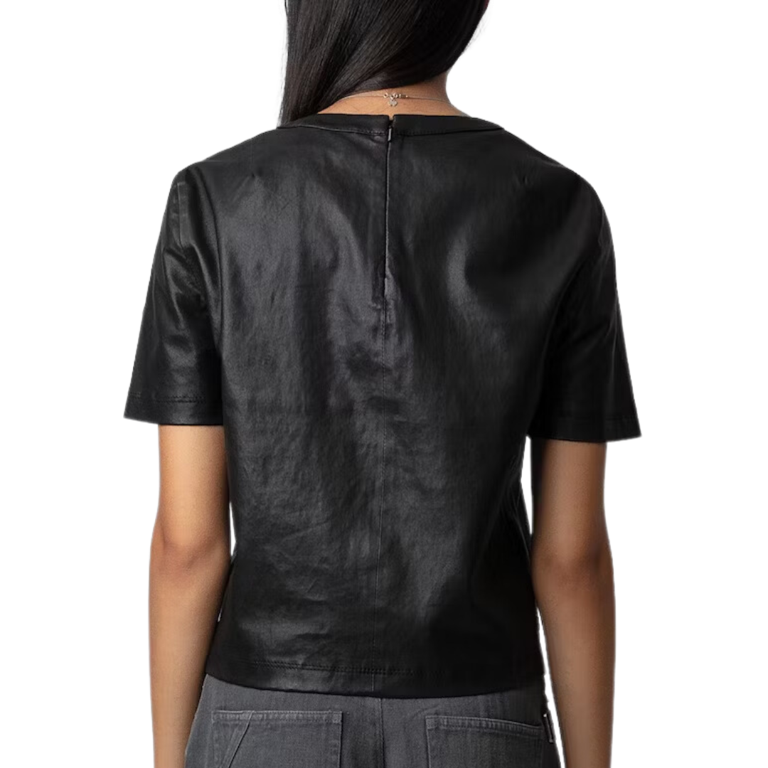 Tas Leather Top in Noir
