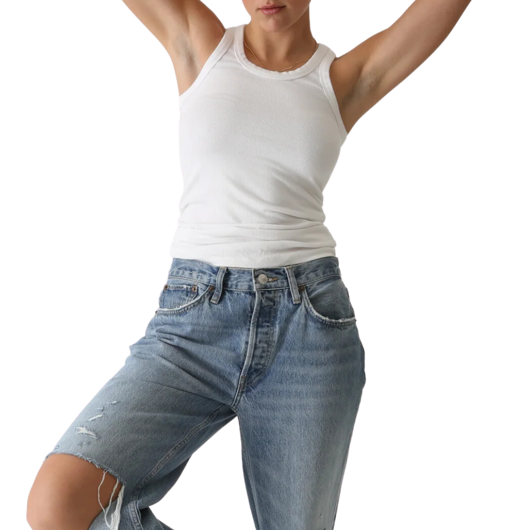 Elle Rib Tank in Cloud