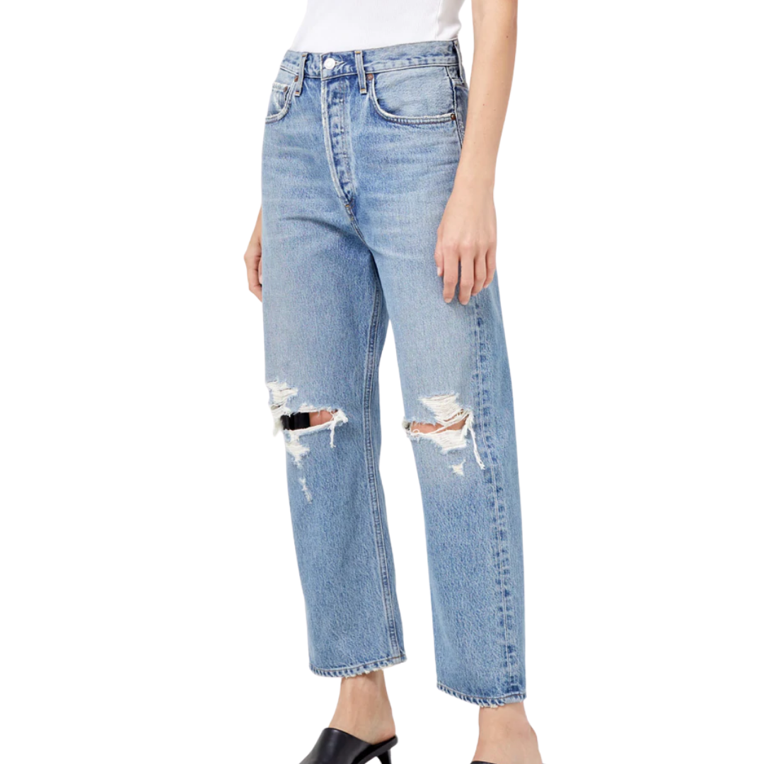 90's Crop Mid Rise Loose Fit in Suspend