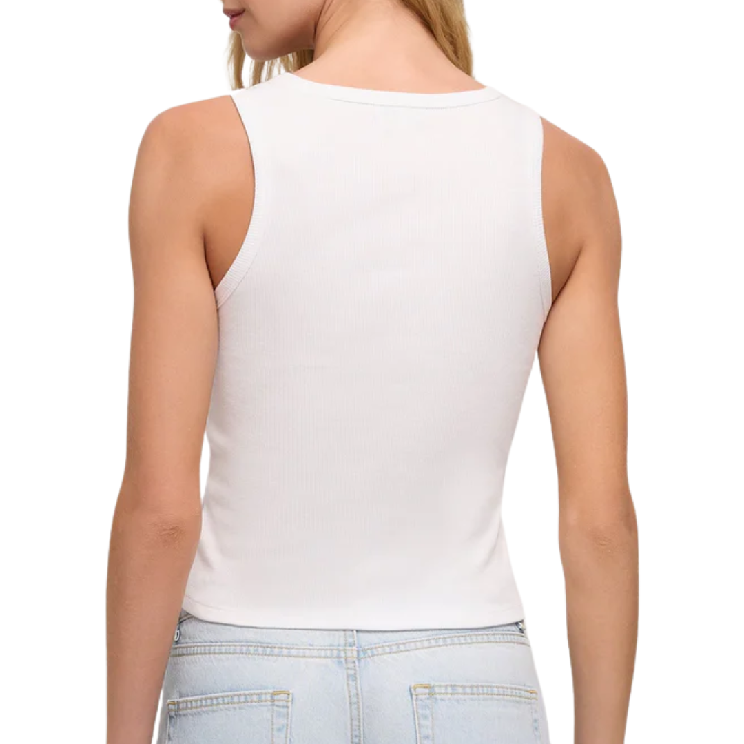 Hadley Rib Tank in White