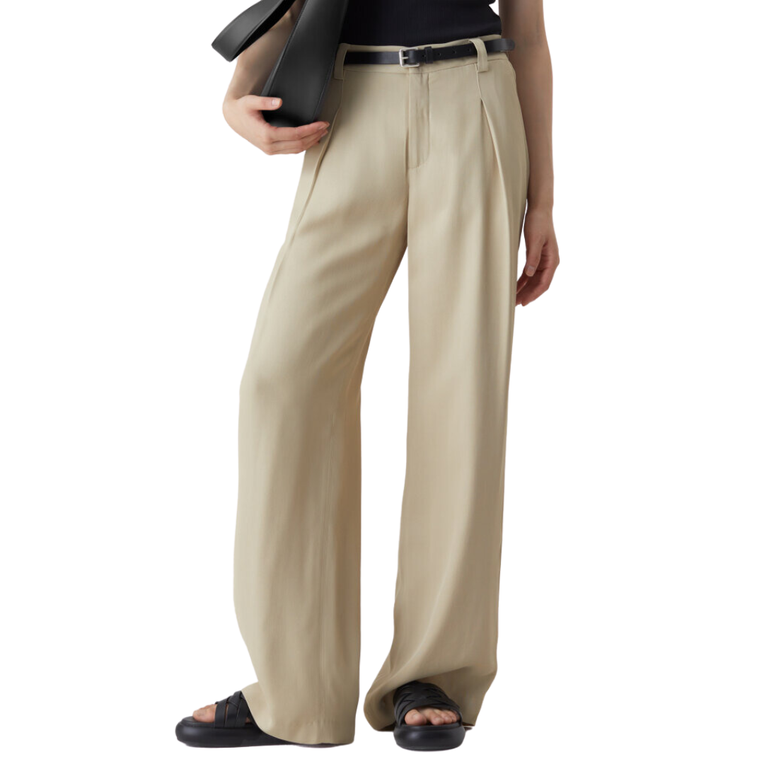 Brooks Fluid Twill Trousers in Reed Beige