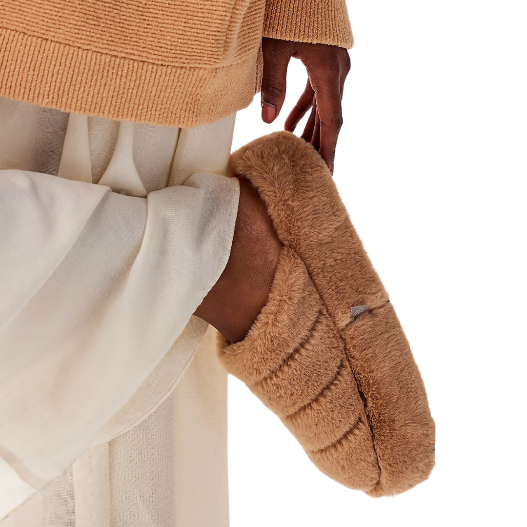 It's A Vibe Platform Slippers in Teddy