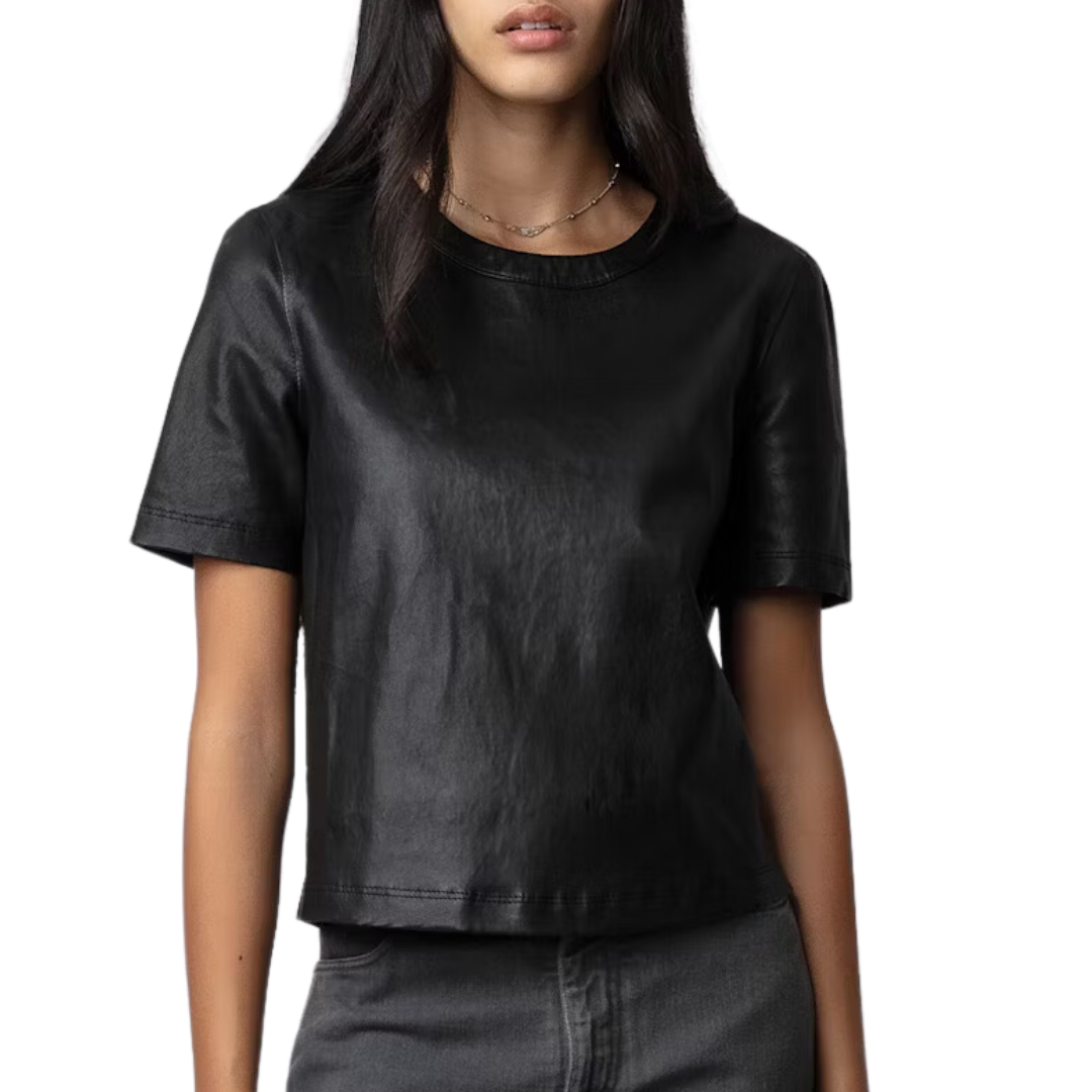 Tas Leather Top in Noir