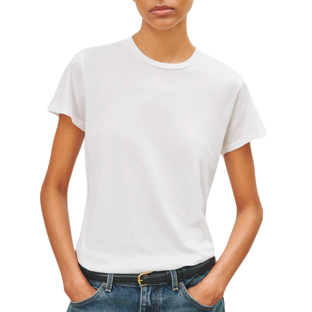 Mariela Crewneck Tee in White