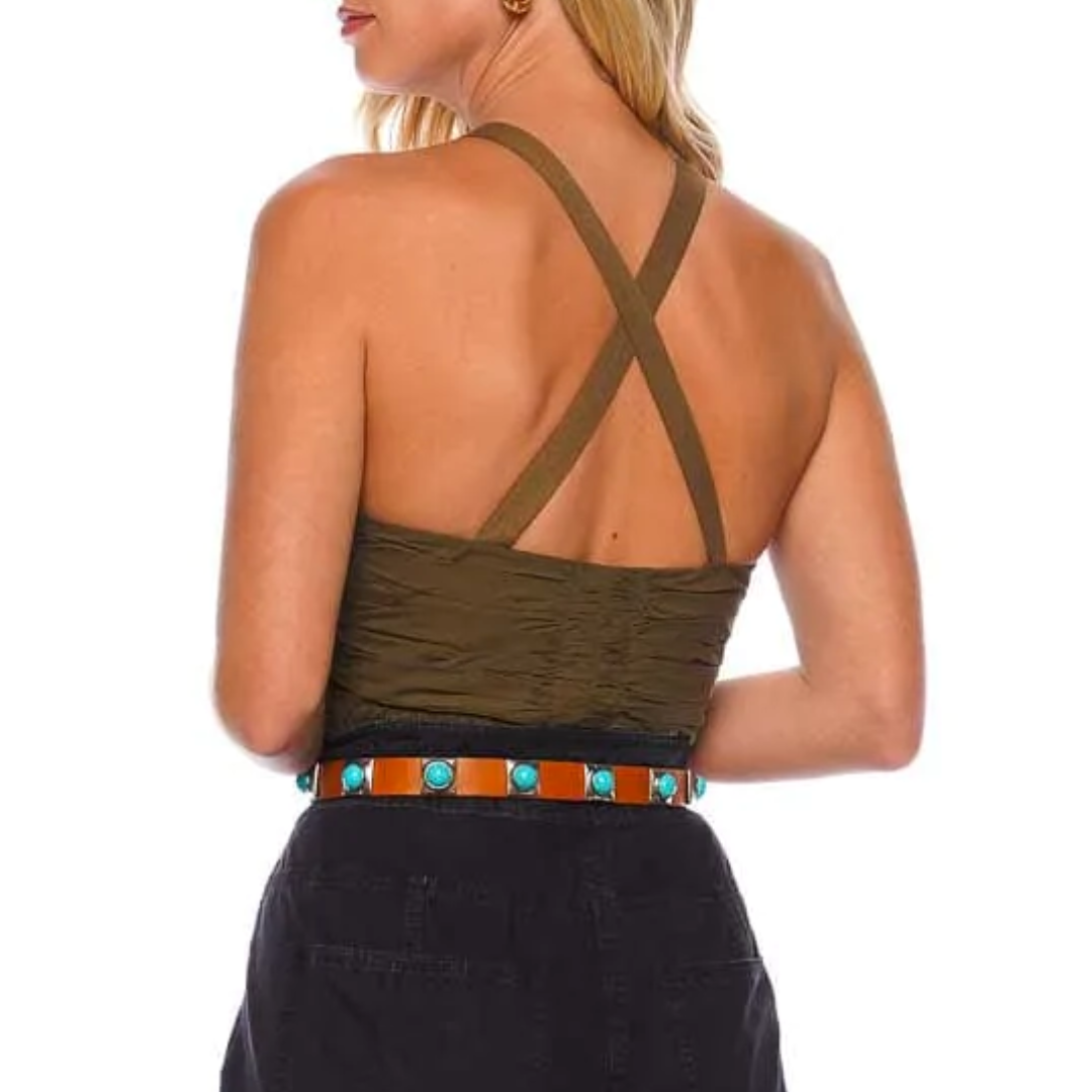 Merritt Ruched Drawstring Tank in Beech