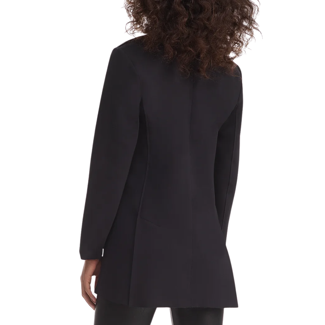 Neoprene CEO Double-Breasted Blazer in Black