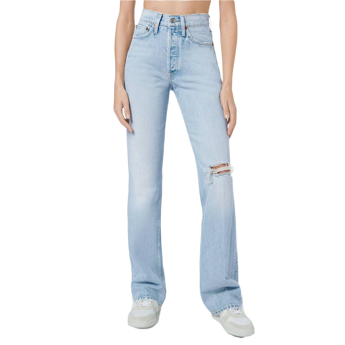 High Rise 70's Bootcut in Light Torn 7