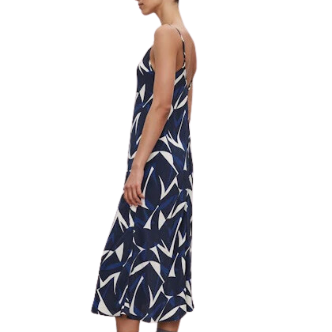 Perry Dress in Navy/Ecru