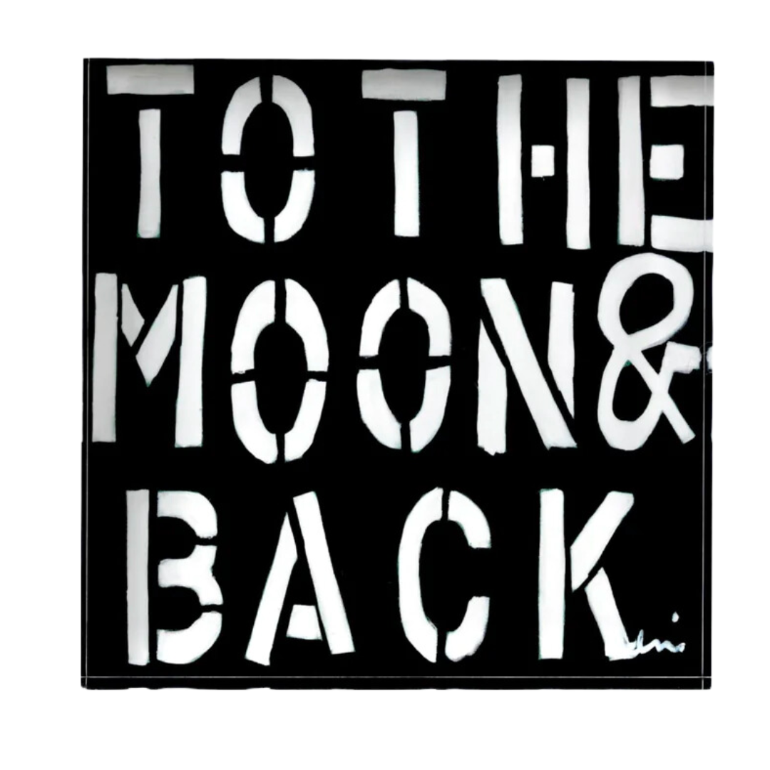 To The Moon & Back Block of Love in Black - Medium