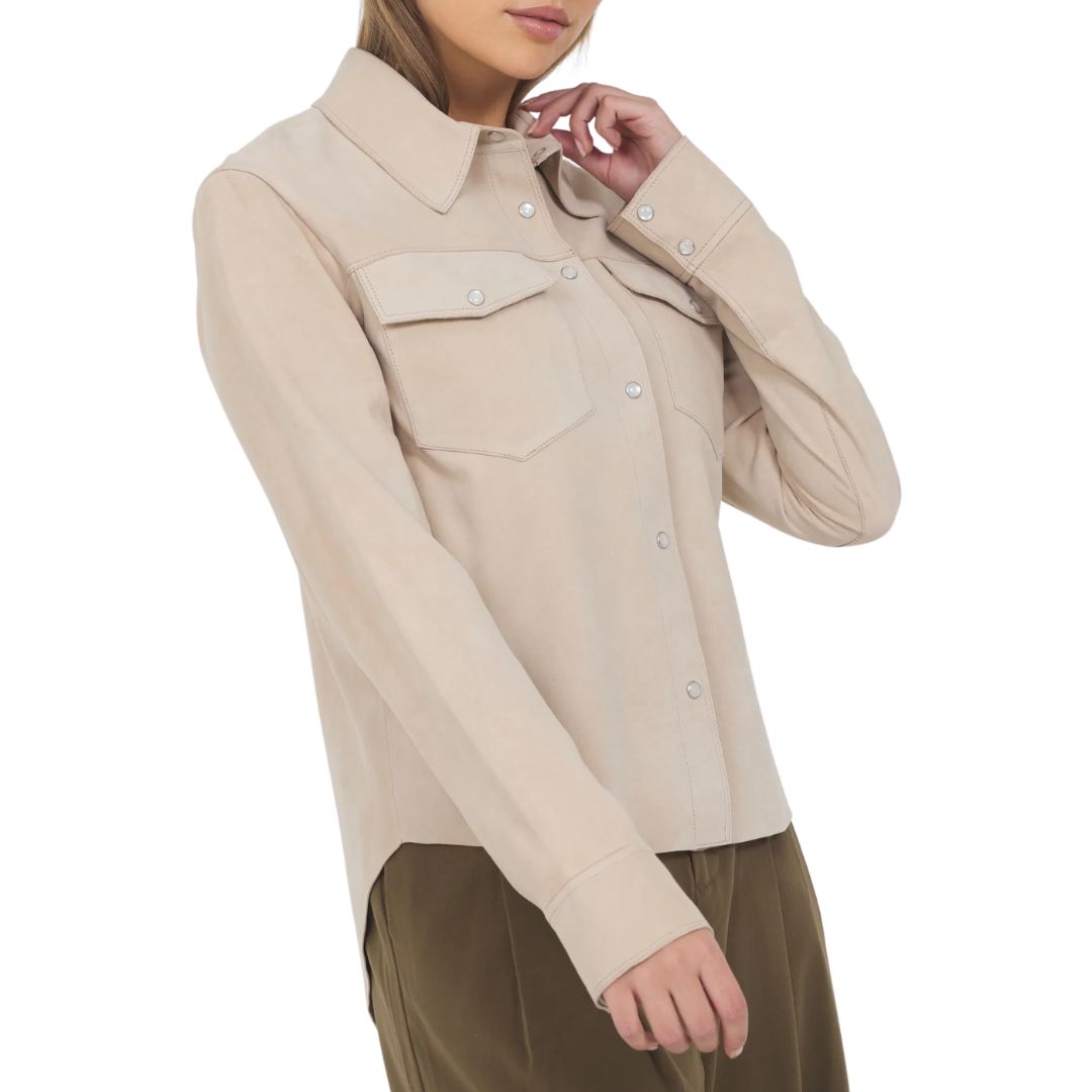 Rowan Washed Suede Jacket in Beechwood