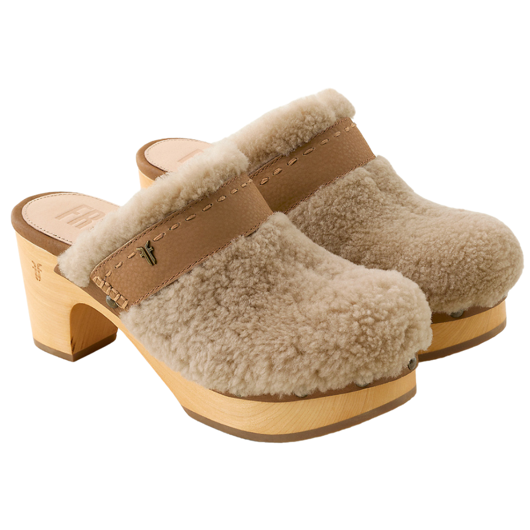 Jessica Shearling Clog in Tan