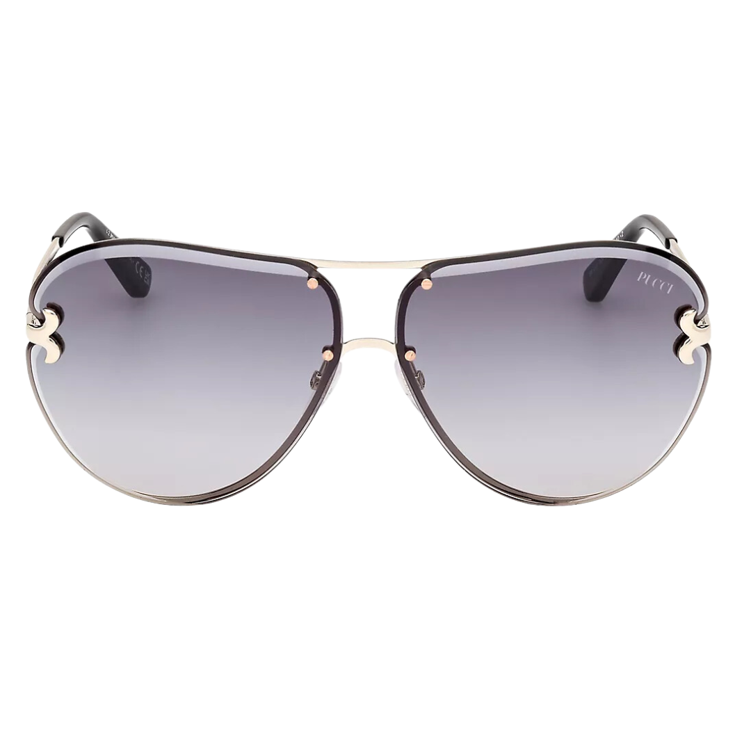 EP0217 Aviator Sunglasses in Shiny Pale Gold/Smoke