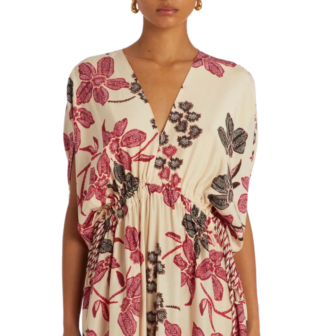 Venus Tassel Caftan in Cherry Blossom