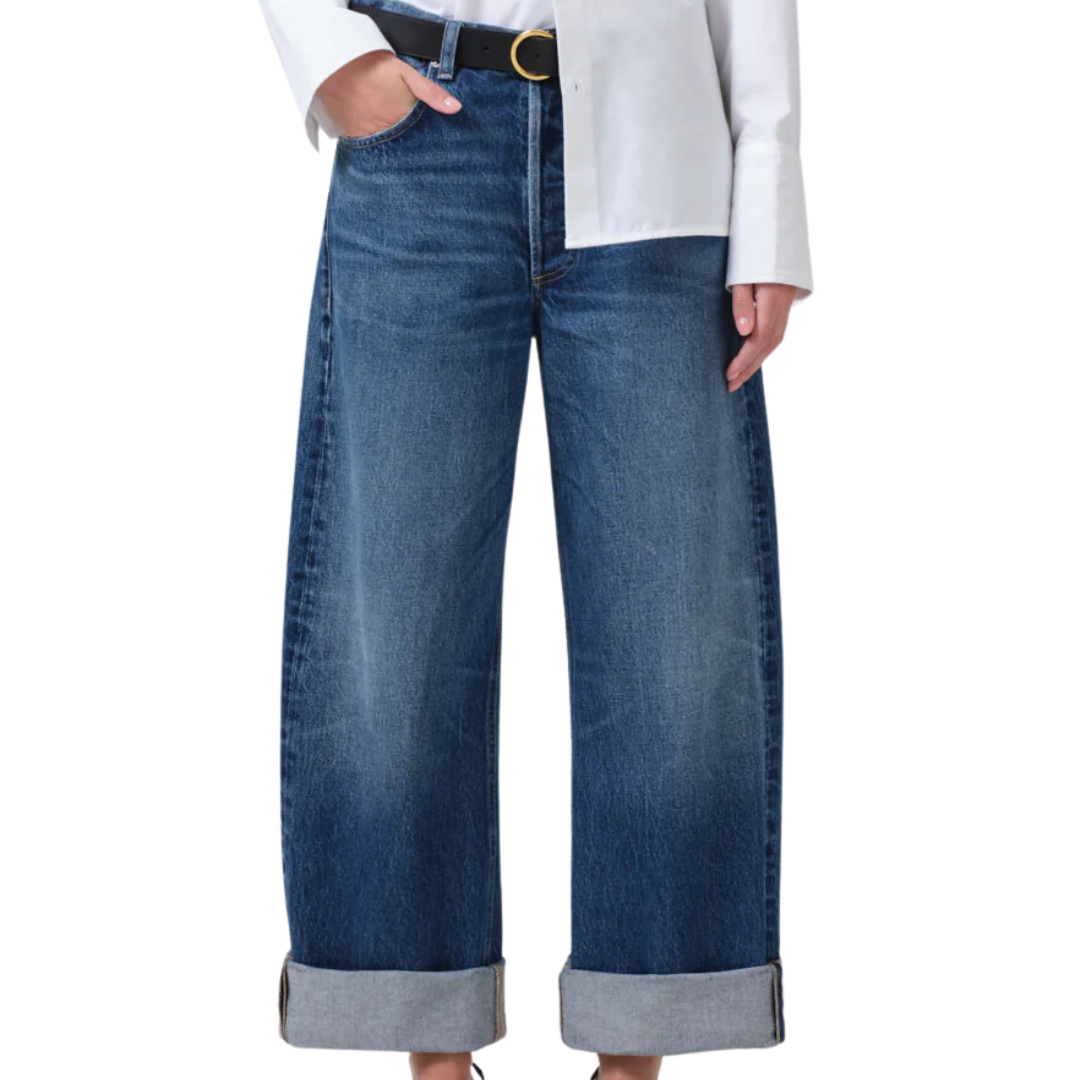 Ayla Baggy Cuffed Crop in Claremont
