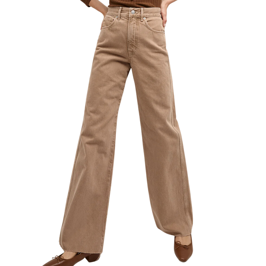 Taylor Wide-Leg Jean in Tan Sierra