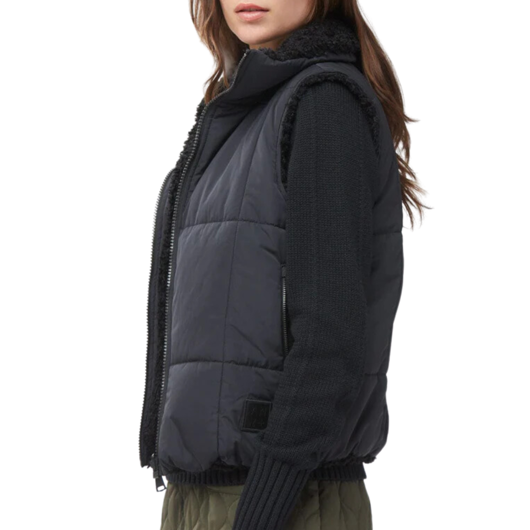Sonja Reversible Short Vest in Black
