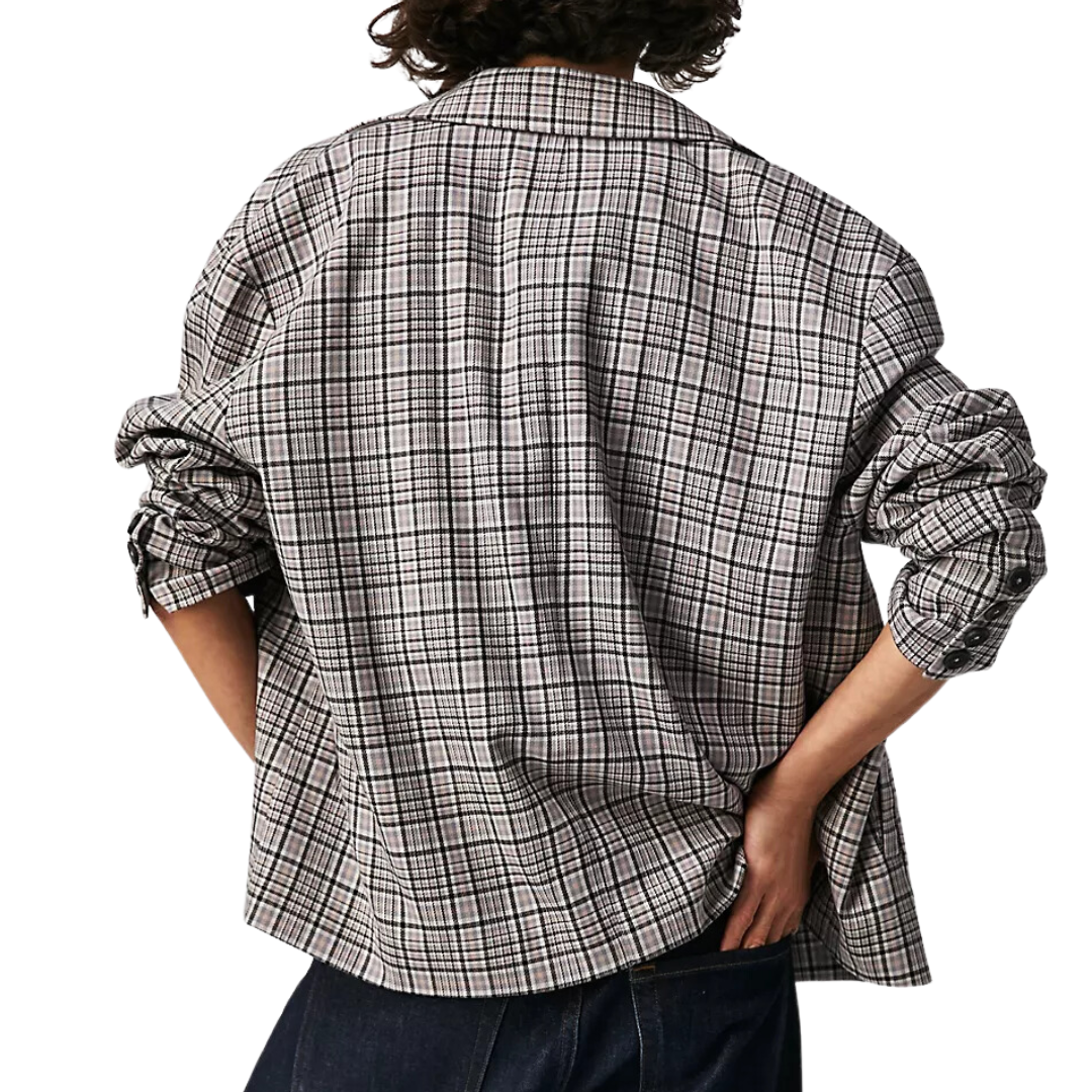 We The Free Cali Plaid Blazer in Dust Combo
