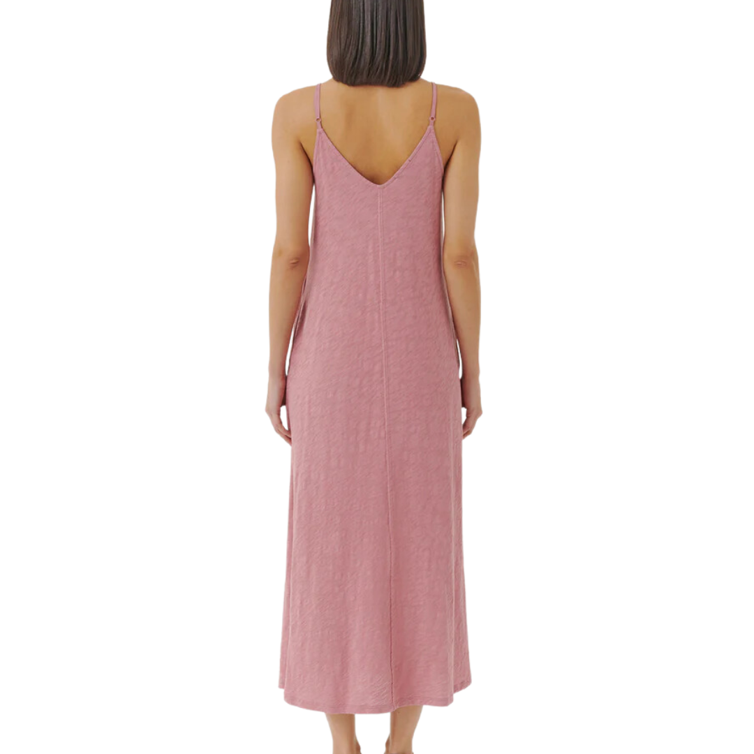 Slub Jersey Tank Maxi Dress in Summer Rose