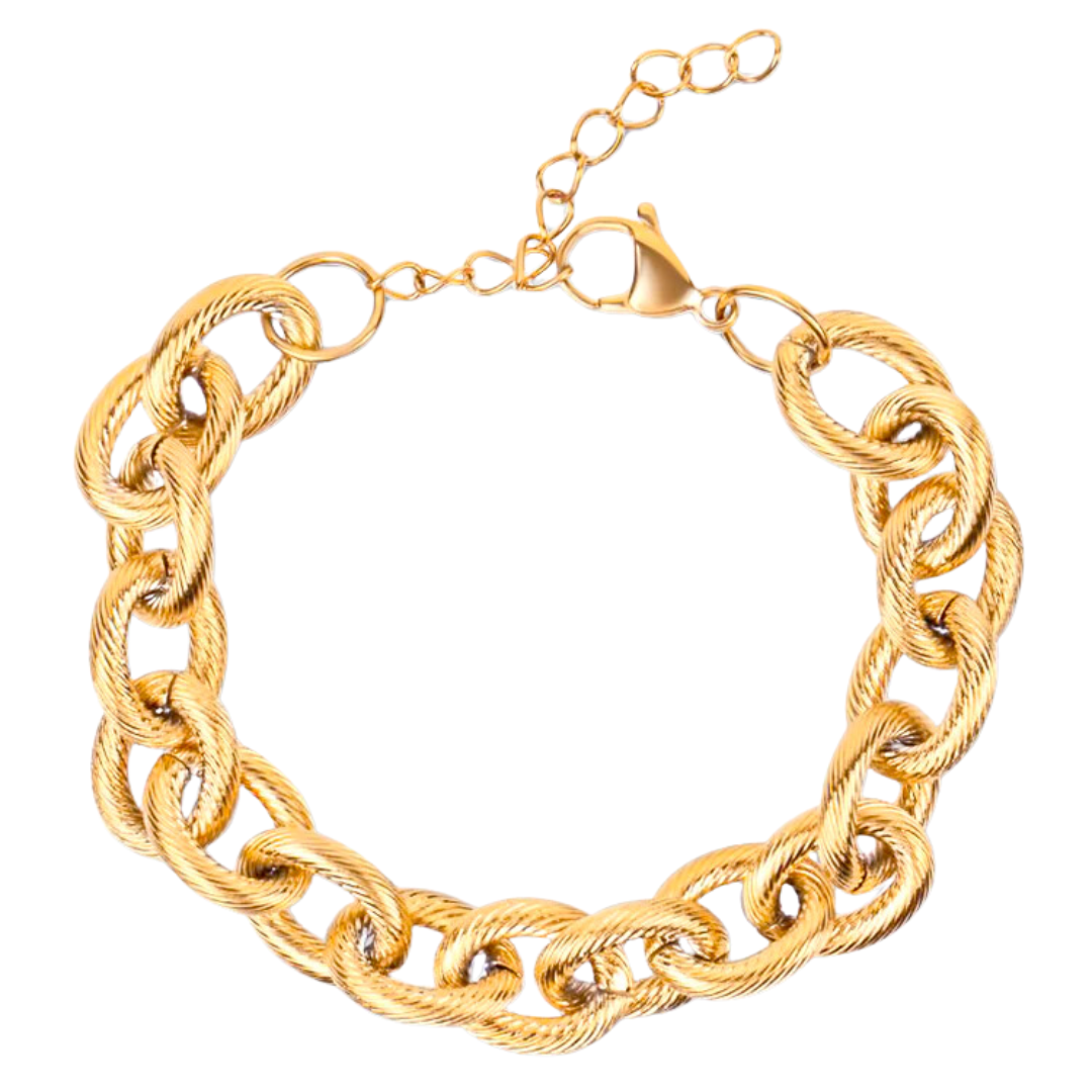 Stevie Chunky Chain Link Bracelet in Gold