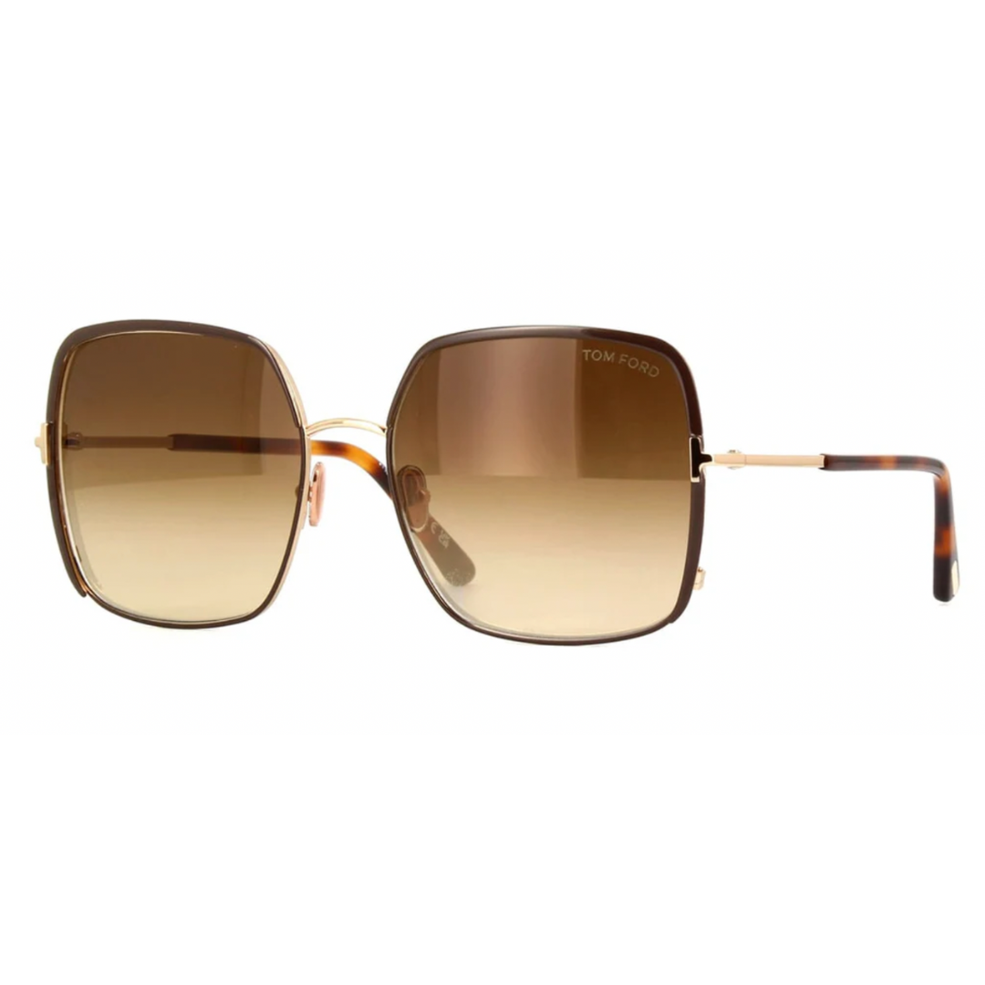 Raphaela Sunglasses in Brown on Shiny Gold