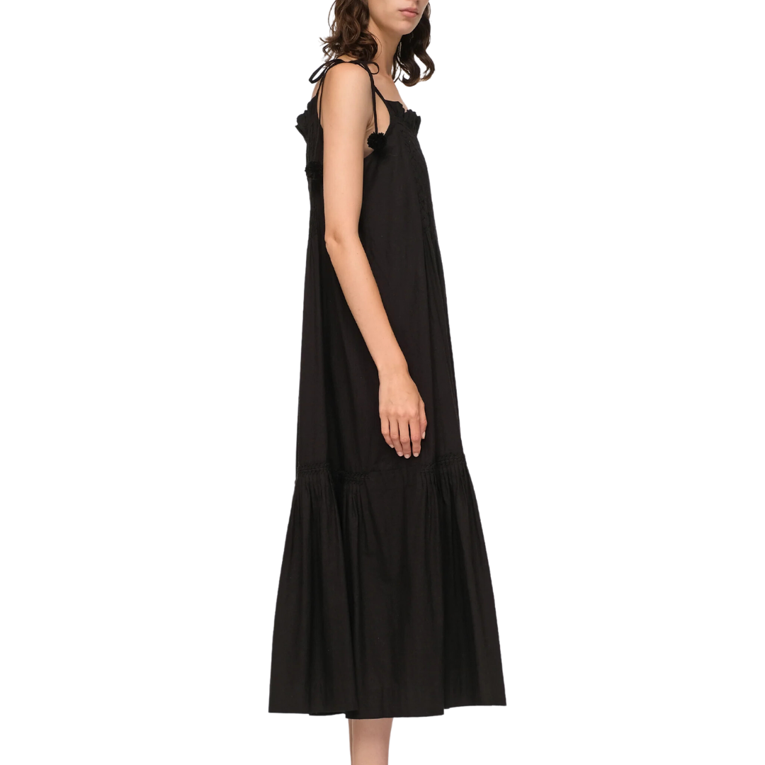 Willa Smocked Dress in Black