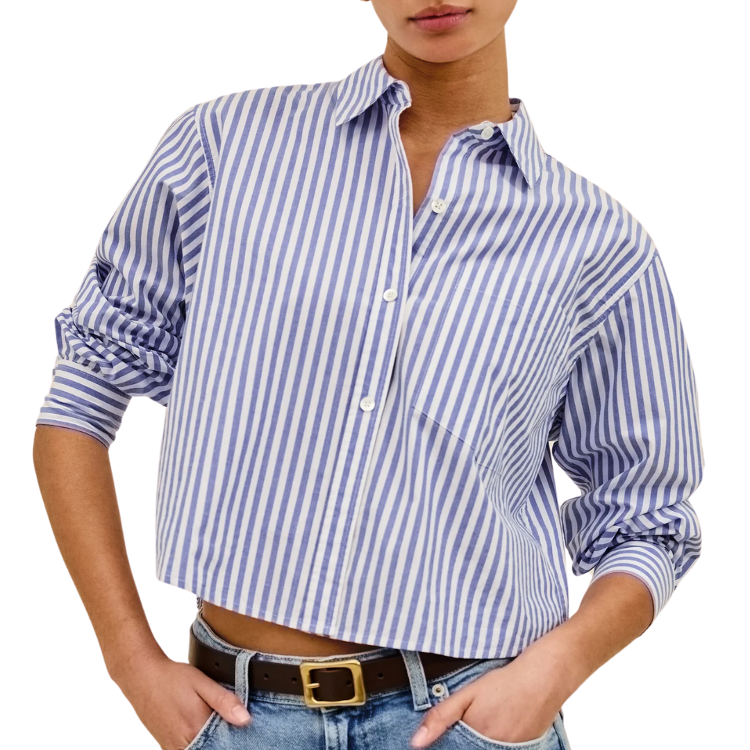 Ramy Shirt in Mariner White Stripe