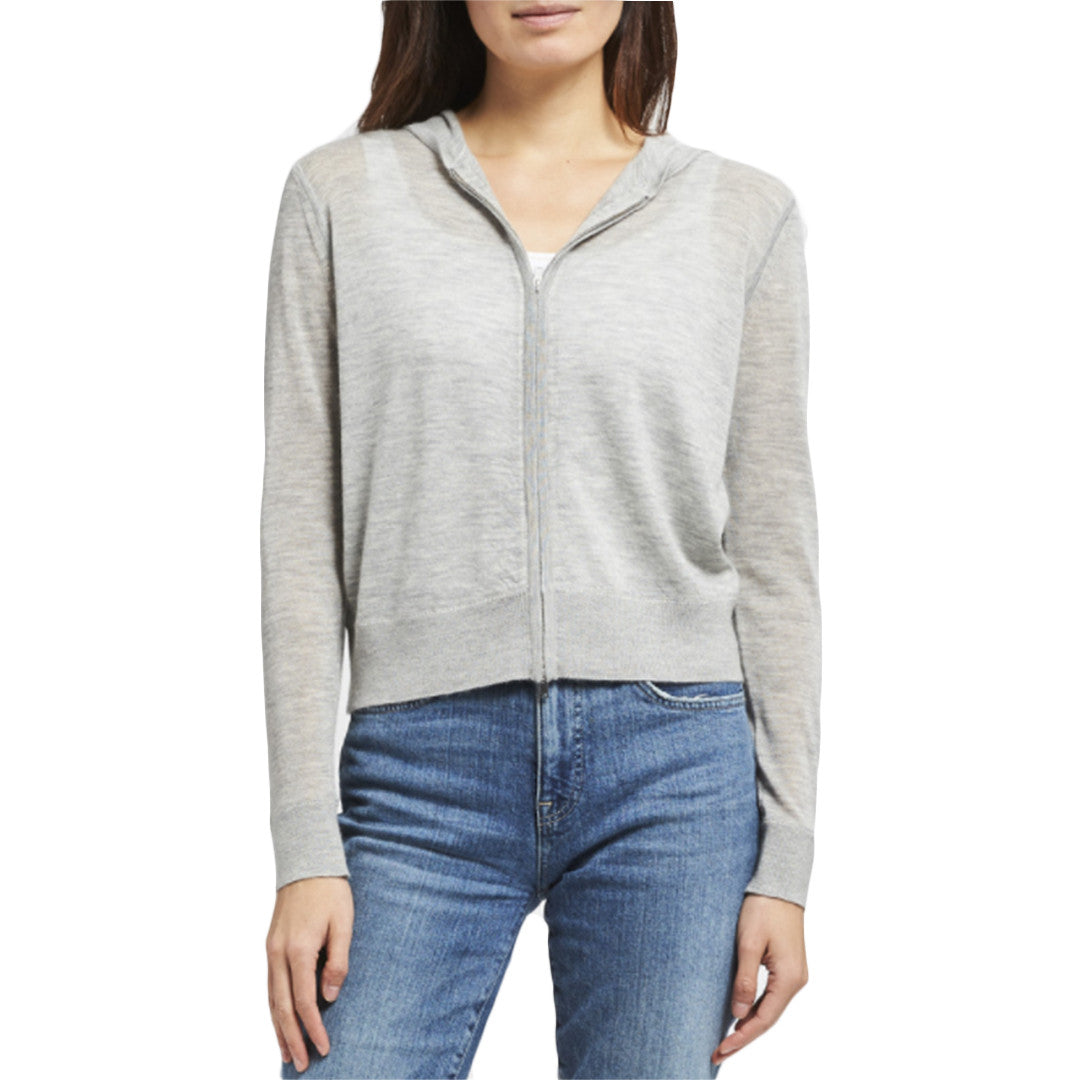 Cashmere Hoodie in Light Grey Melange