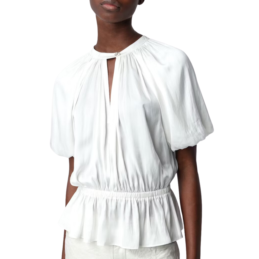 Tomina Satin Blouse in Judo
