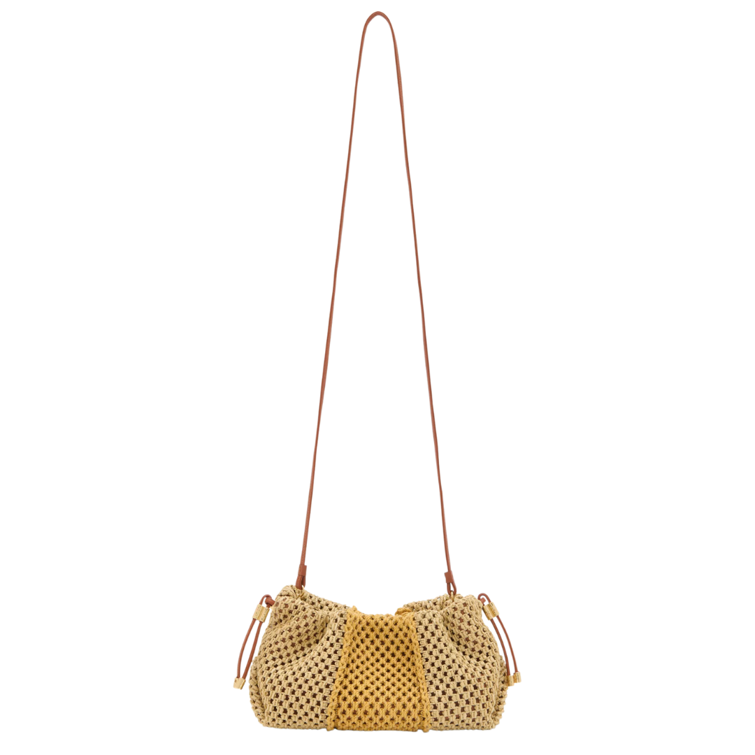 Remy Mini Soft Clutch in Raffia Stripe