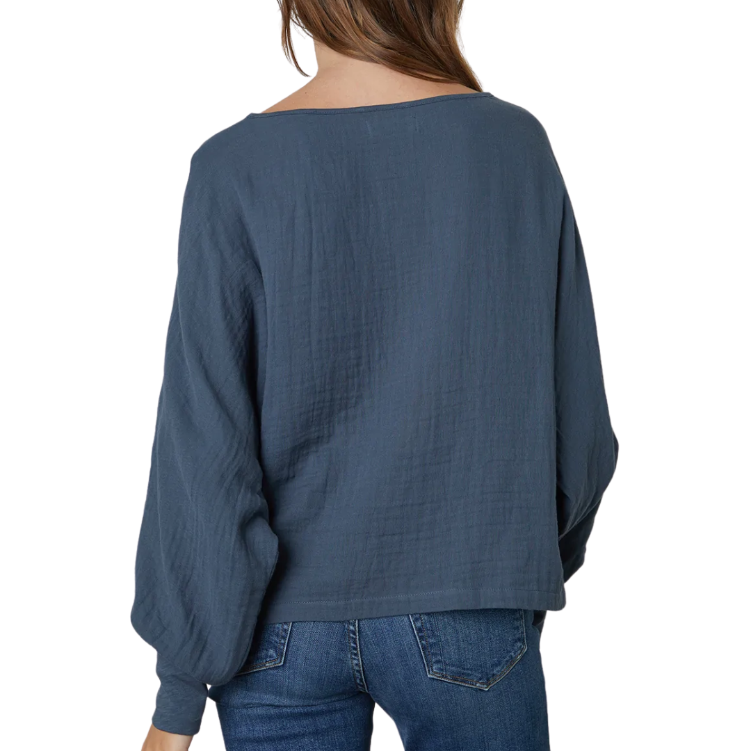 Danette Boat Neck Top in Shadow
