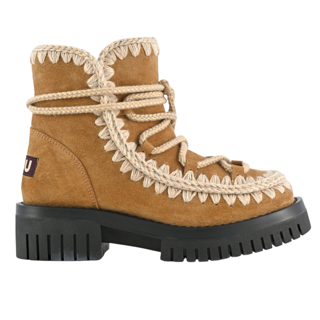 Eskimo Combat Lace Up Boot in Cognac