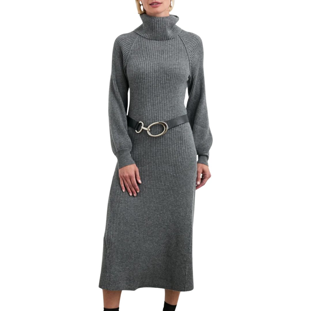 Carrie Midi Dress in Heather Charcoal