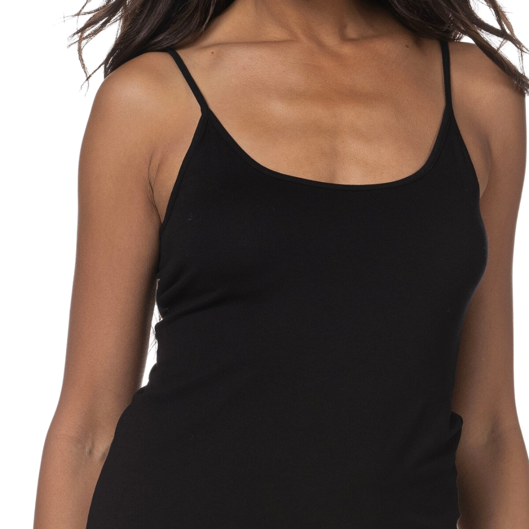 Soft Touch Tank with Adjustable Straps in Noir