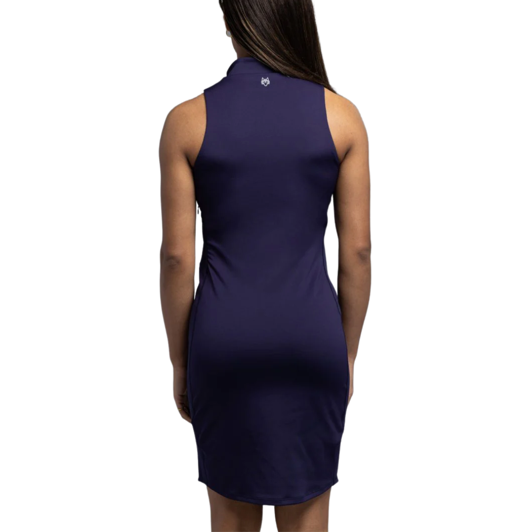 Sleeveless Nova Mock Neck Dress in Midnight Sky