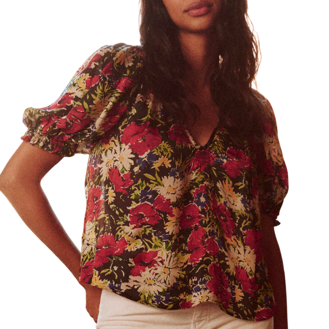The Ponder Top in Hidden Garden Floral