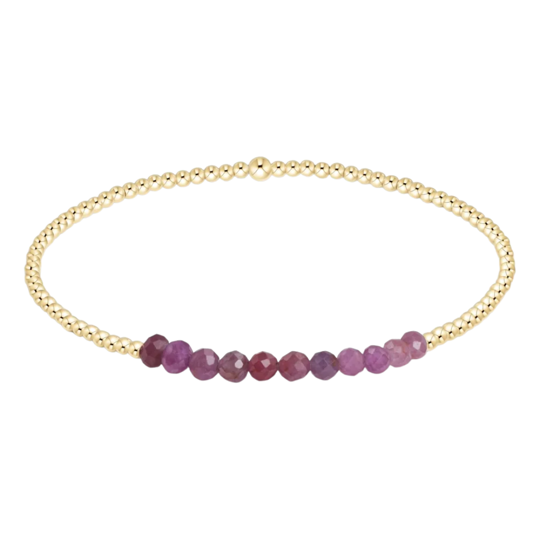 Gold Bliss 2mm Bead Bracelet in Ruby