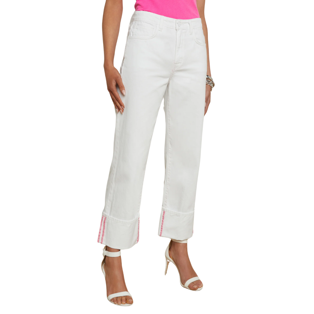 Leighton Cropped Stovepipe Jean in Blanc