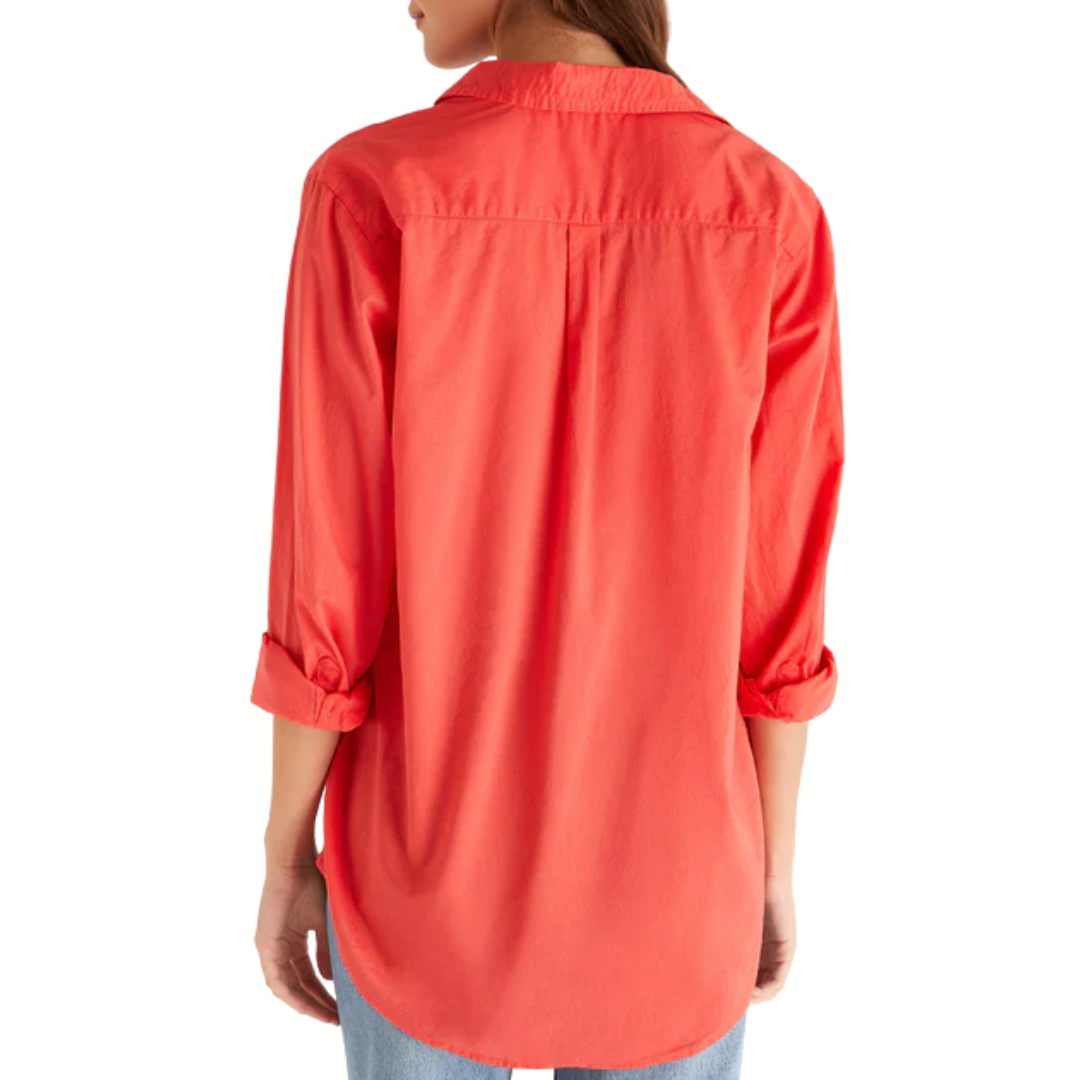 Poolside Button Up Shirt in Firecracker