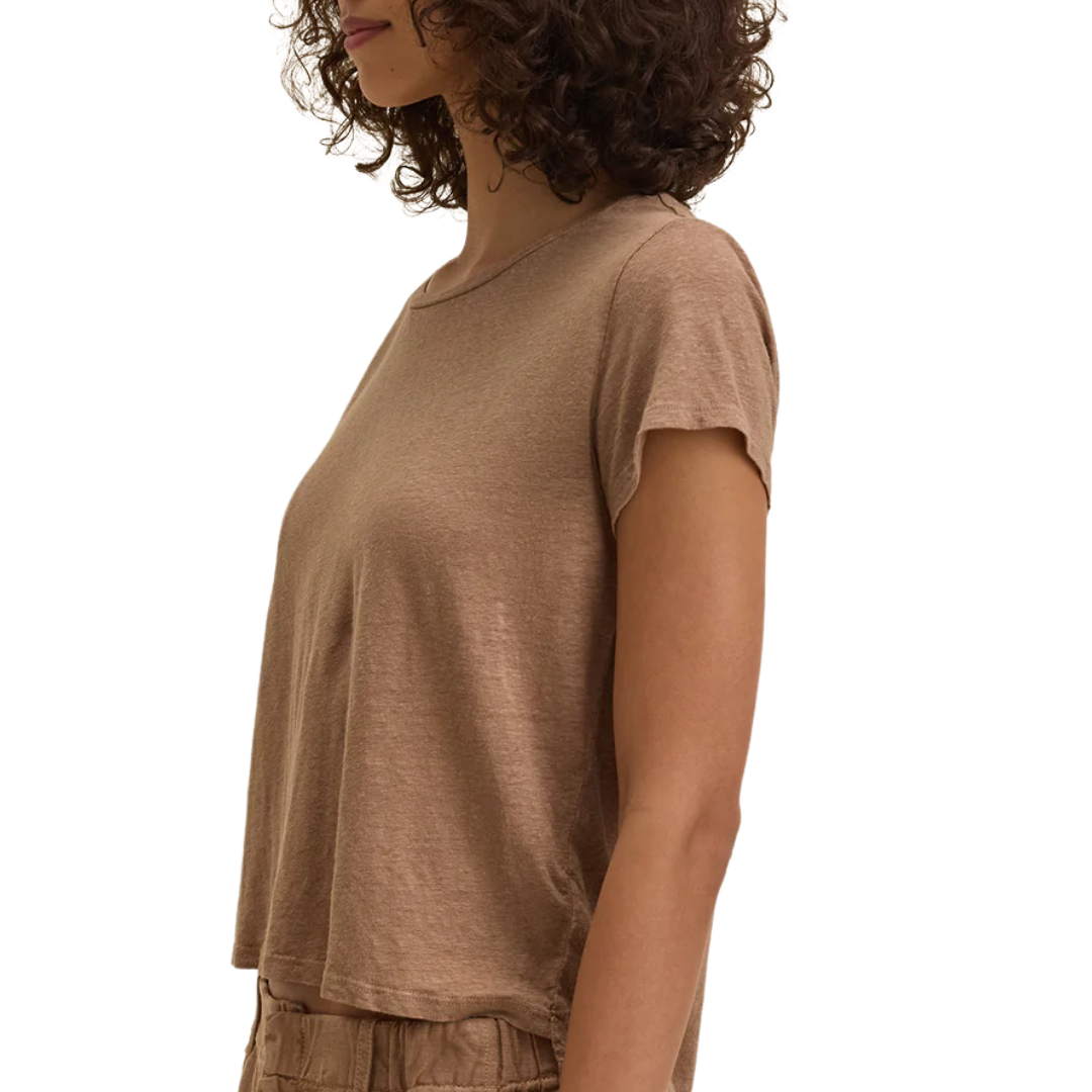 Casey Crew Neck Tee in Bark