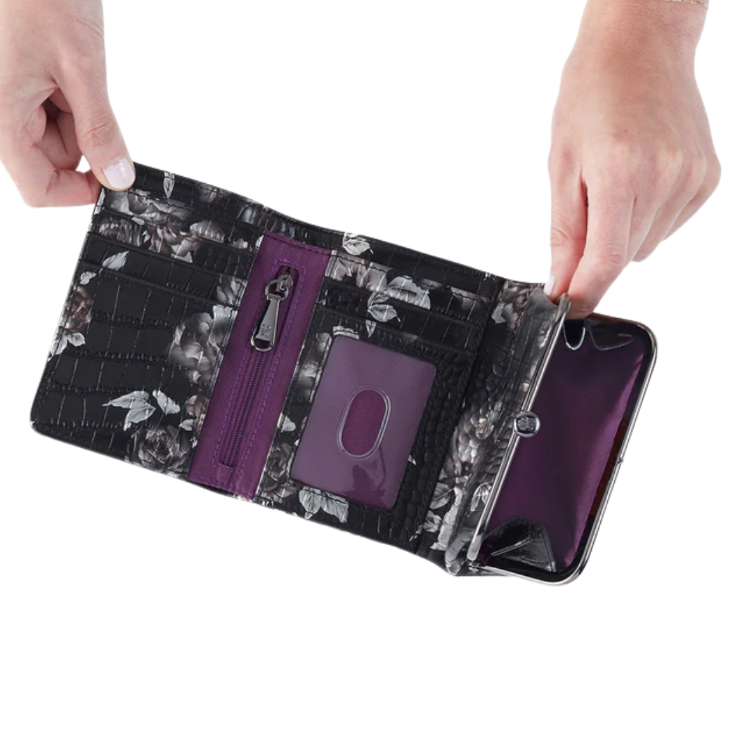 Robin Compact Wallet in Rose Croco Print