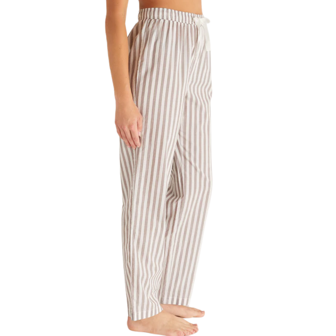 Classic Stripe PJ Pant in Dusty Taupe