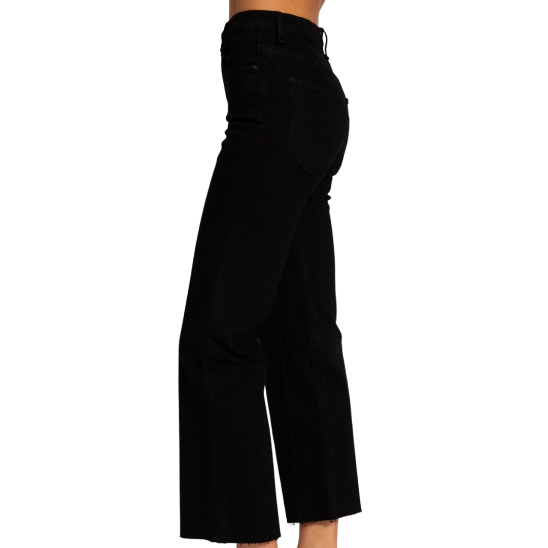 Slim Crop Wide Leg in Black Resin