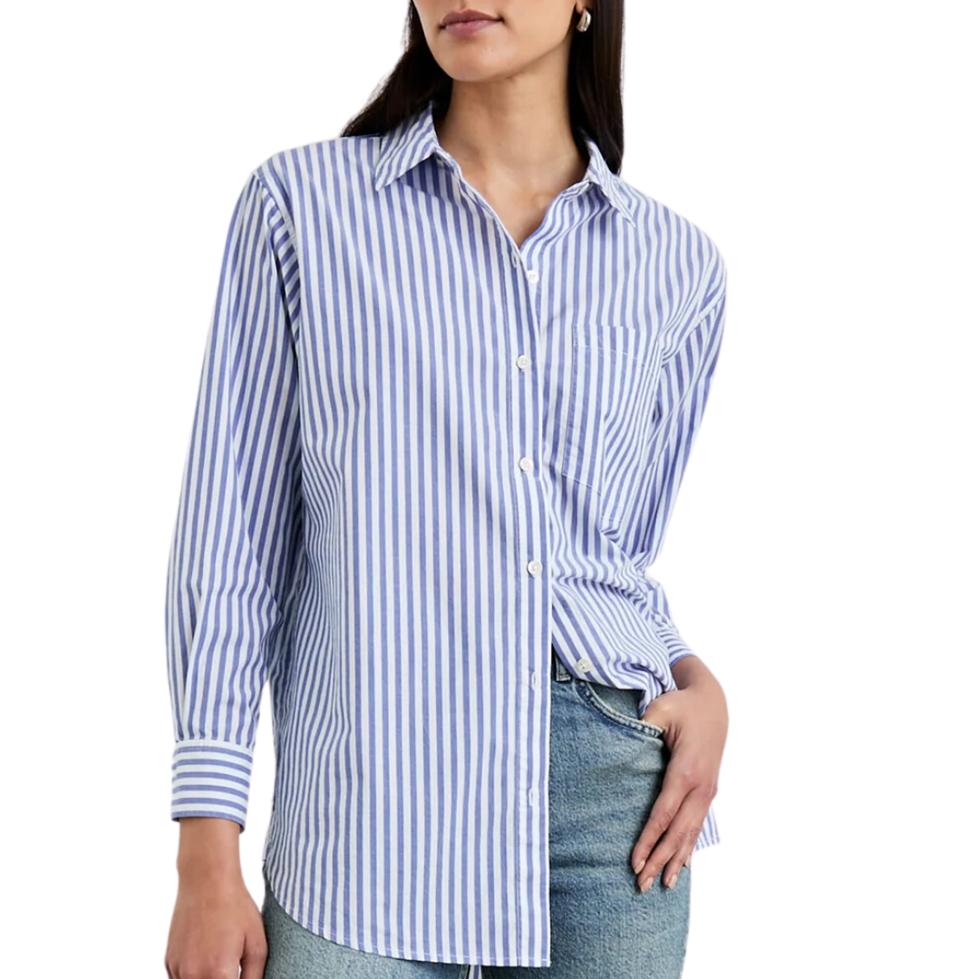 Elsa Shirt in Marina White Stripe