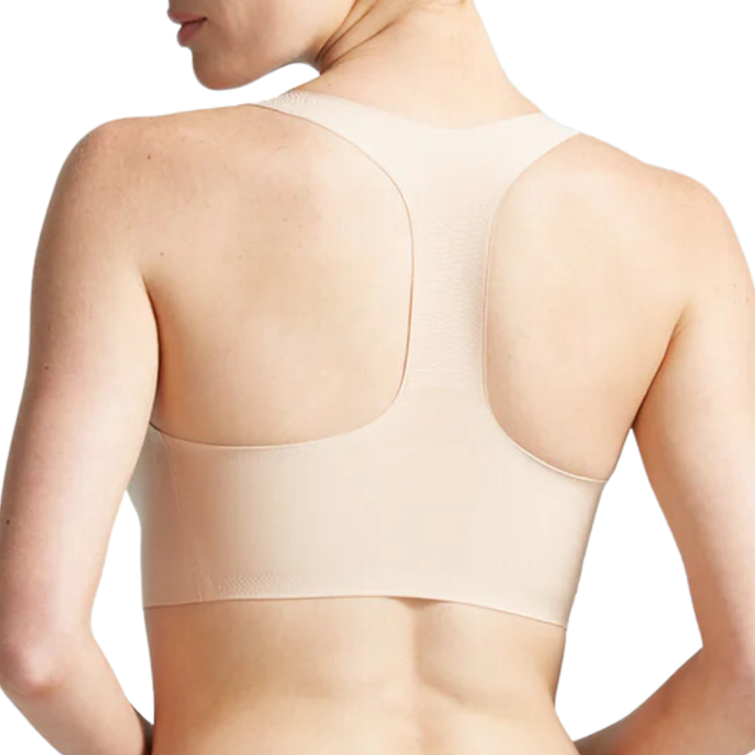 Butter Soft-Support Racerback Bralette in Beige