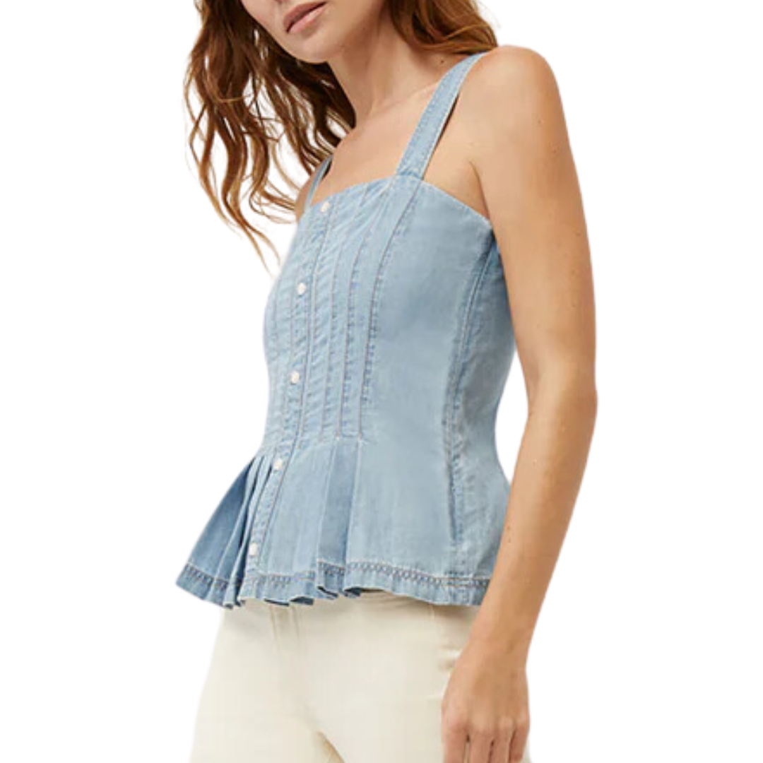 Laura Denim Top in Cold Water
